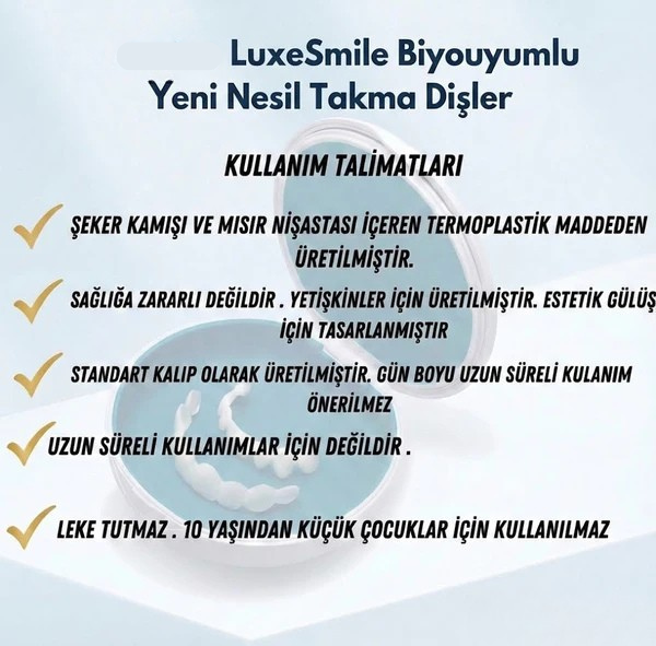 EARLEPS LuxeSmile Biyouyumlu Yeni Nesil Takma Dişler